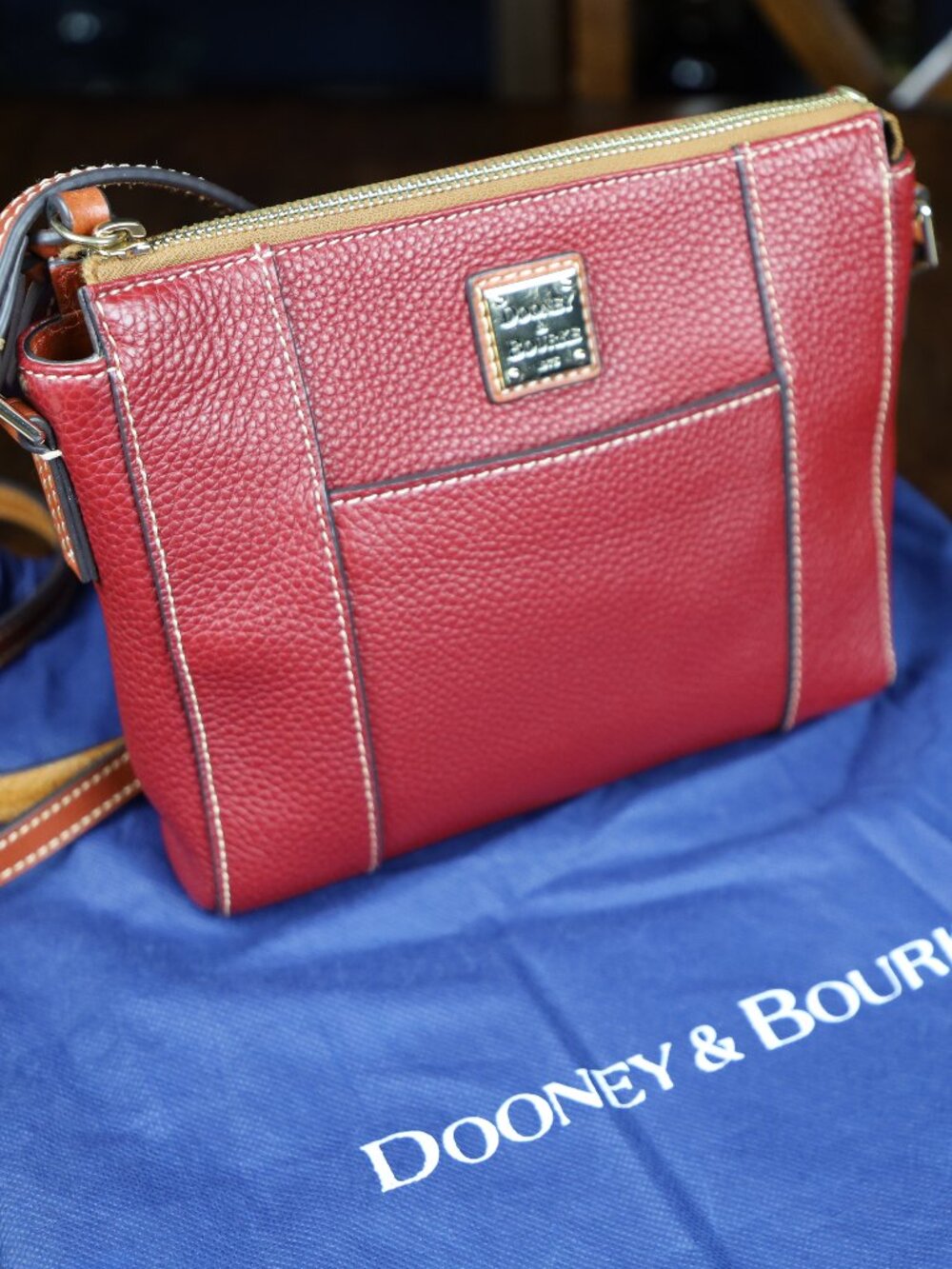 Dooney & Bourke Wine Pebble Grain Lexington Crossbody